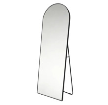 Miroir sur pied avec cadre en métal et support