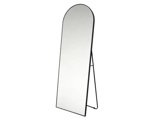 Miroir sur pied avec cadre en métal et support