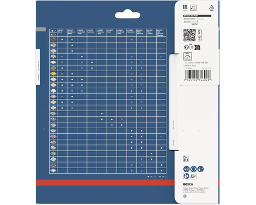 Bosch Expert Sägeblatt Kompatibilitätstabelle für verschiedene Materialien