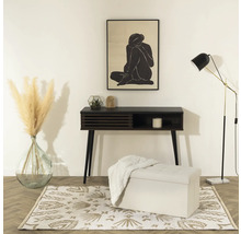 Intérieur avec console, lampadaire, tableau et tapis