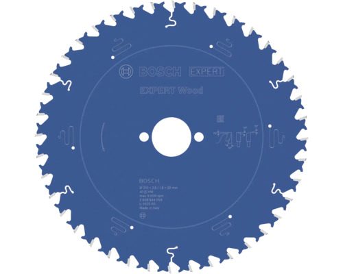 Lame de scie circulaire Export for Wood H Ø 210x30 Z 40 Lame de scie circulaire Bosch Expert for Wood pour bois, diamètre 210 millimètres, 40 dents, alésage 30 millimètres.