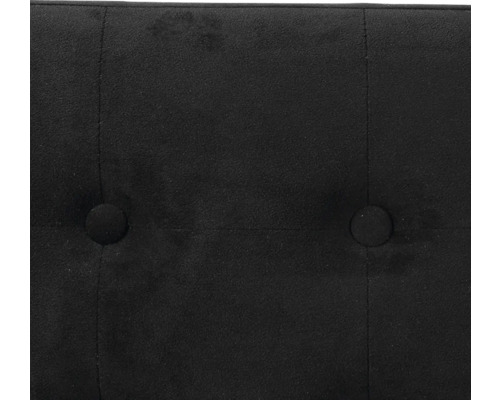 Gros plan d'un tissu touffeté noir avec des boutons