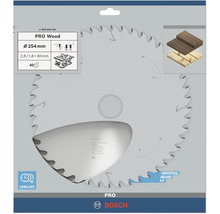 Lame de scie circulaire Bosch PRO Wood, diamètre 254 millimètres, 40 dents, pour le bois, Universal Brand Fit, longue durée de vie, Bosch Logo.