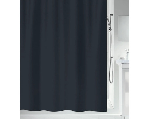 Rideau de douche foncé dans la salle de bain