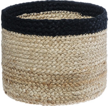 Panier tressé en jute avec bordure