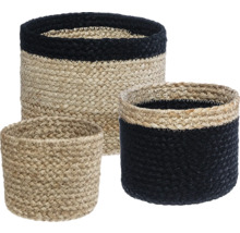 Ensemble de trois paniers de rangement tressés en fibres naturelles