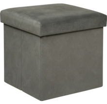 Tabouret de rangement carré gris