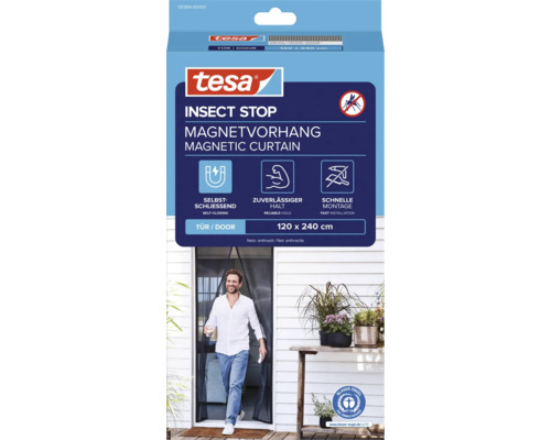 Moustiquaire magnétique Tesa pour portes, dimension 120 x 240 centimètres