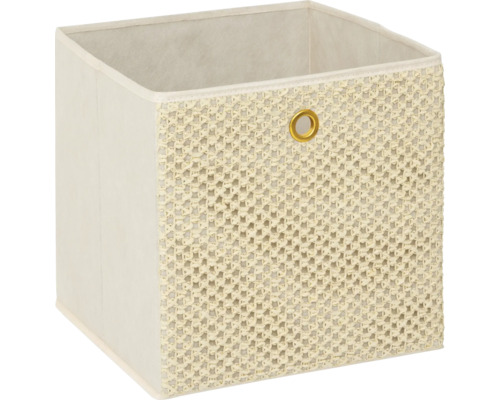 Boîte de rangement carrée avec motif tressé et œillet