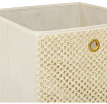 Boîte de rangement en tissu avec extérieur tressé et oeillet métallique