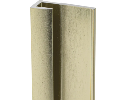 SCHULTE Endprofil Decodesign Länge 210 cm gold matt D1901621 283 Detailansicht eines goldenen U-Profils.