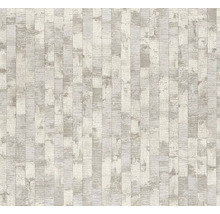 Papier peint intissé à motif vertical de rectangles irréguliers, aspect pierre avec texture légère.