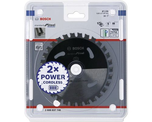 Bosch Kreissägeblatt Standard for Steel, Durchmesser 136 Millimeter