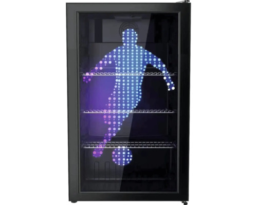 Getränkekühlschrank mit Fussballmotiv und Regalen
