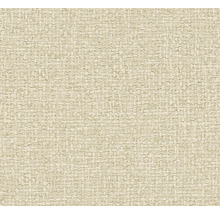 Papier peint structuré avec aspect raphia grossier en beige clair.