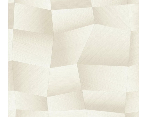 Vliestapete mit geometrischem 3D-Muster aus unregelmäßigen Polygonen mit fein strukturierter Oberfläche.