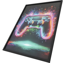 Affiche encadrée avec un motif de manette de jeu vidéo