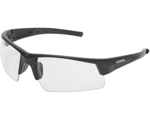 Lunettes de protection avec monture noire et verres transparents
