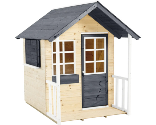 Cabane de jeu en bois avec fenêtres et porte pour enfants