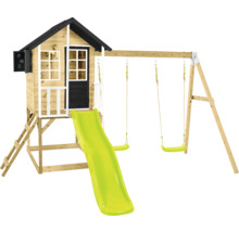 Spillturm mat Rutsch a Schaukel aus Holz