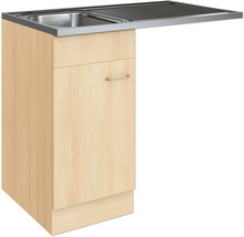 Meuble sous-évier avec évier en acier inoxydable et plan de travail