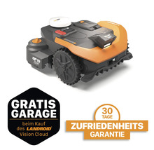 Worx Landroid Vision Cloud Mähroboter mit Gratis-Garage und 30-Tage-Zufriedenheitsgarantie.