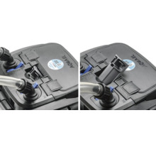 Aquarium Aussenfilter Detailansicht mit Schlauchanschluss und Pumpenkopf