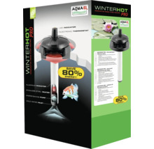 Emballage du réchauffeur de bassin Aquael Winterhot Pro avec thermostat électronique, radiateur en aluminium et 80 pour cent d'économie d'énergie.