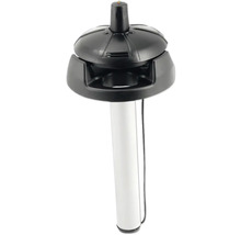 Indicateur de niveau mécanique pour réservoirs avec partie supérieure noire et tube blanc.