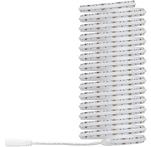 Ruban LED blanc enroulé en spirale avec connecteur et puces LED visibles.