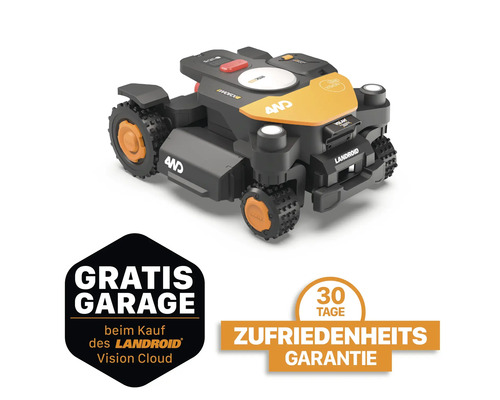 Landroid Mähroboter mit Allradantrieb und kostenlosem Garagenangebot