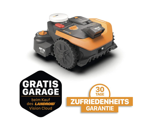 Robot tondeuse Worx Landroid Vision Cloud avec garage gratuit et garantie de satisfaction de 30 jours