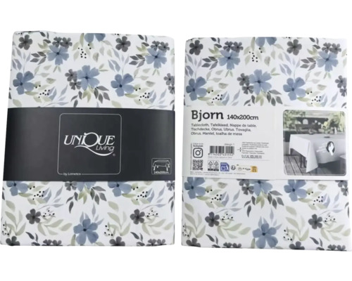 Nappe emballée avec motif floral, dimension 140x200 cm
