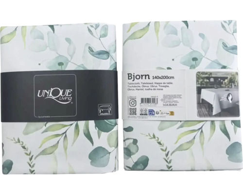 Nappe avec motif de feuilles, 140 x 200 centimètres