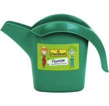 Arrosoir vert en plastique pour enfants avec FloraSelf Logo.