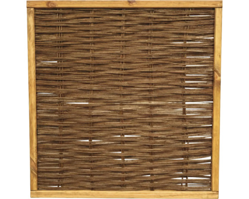 Geflochtener Sichtschutzzaun mit Holzrahmen