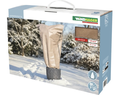 Housse de protection hivernale Windhager Superprotect XL, 1,8 x 2,4 mètres, 140 grammes par mètre carré, diamètre 1,1 mètre