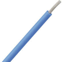 Blaues Elektrokabel mit freiliegenden Drähten