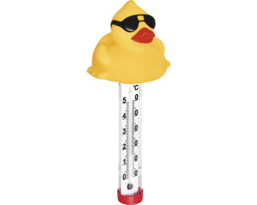 Badeente mit Thermometer zur Temperaturmessung