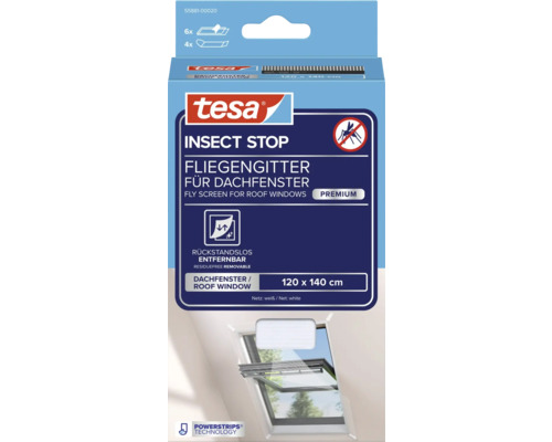 Moustiquaire Tesa Insect Stop pour fenêtres de toit, paquet de 120 x 140 centimètres