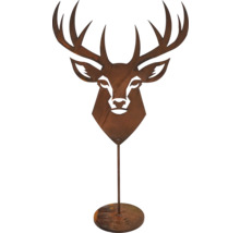 Dekorative Hirschfigur aus Metall für den Garten.