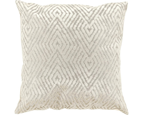 Coussin décoratif avec motif géométrique en losanges et surface texturée.
