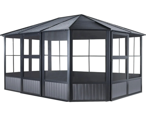 Pavillon de jardin autoportant avec toit et parois latérales