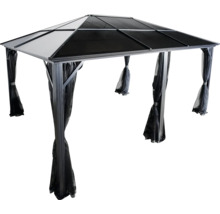 Pavillon mit Dach und Vorhängen