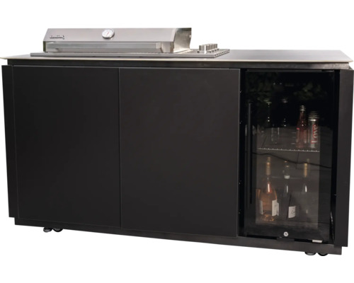 Cuisine de grill avec réfrigérateur et espace de rangement pour l'extérieur