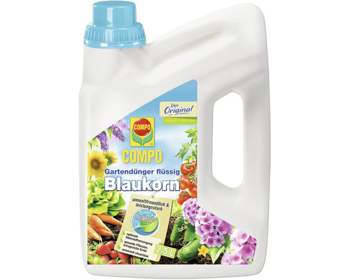 Engrais liquide pour jardin COMPO Blaukorn en bouteille de 2,5 litres