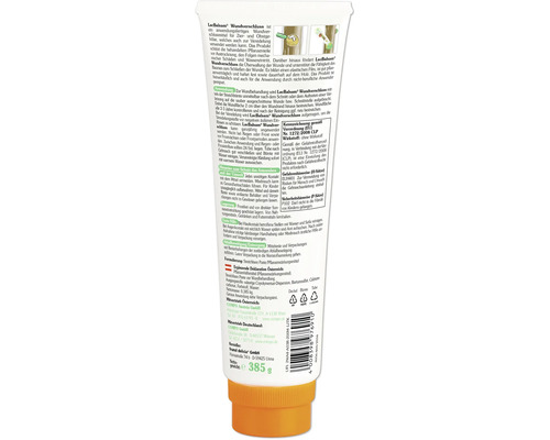 Informations sur le mastic cicatrisant LacBalsam, l'application, l'identification, les consignes, les premiers secours, l'élimination, les ingrédients et le fabricant.