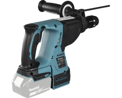 Marteau perforateur sans fil Makita 18 Volt DHR243 avec poignée latérale et butée de profondeur.
