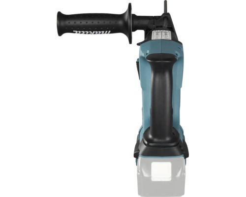 Perforateur burineur Makita vu de dessus avec poignée et poignée latérale.