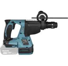 Perforateur sans fil Makita DHR243 avec batterie de 18 Volt, poignée latérale et butée de profondeur.